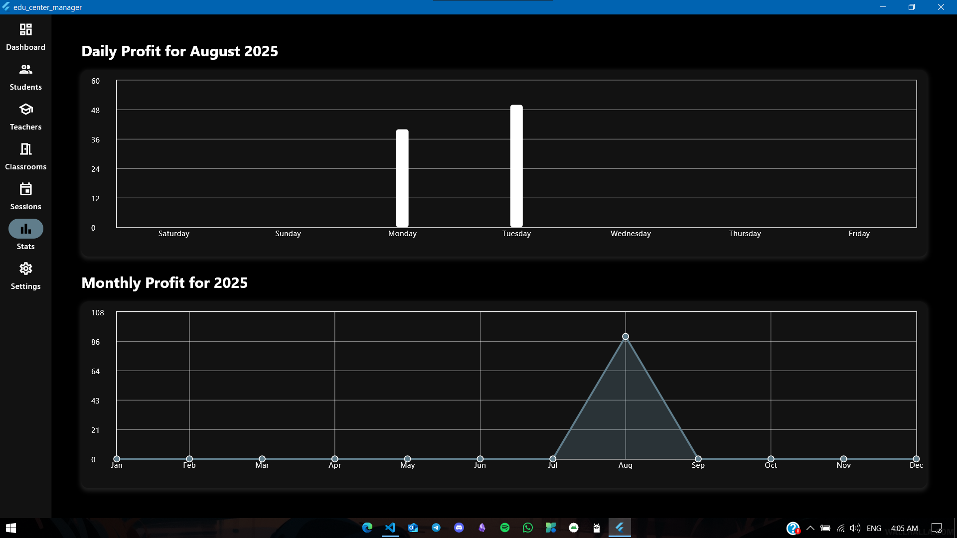 Education Center Management System Screenshot